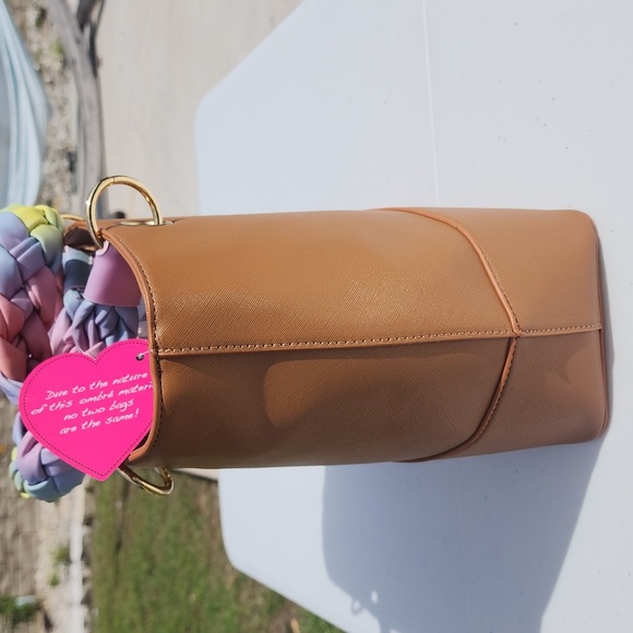 NWT BETSEY JOHNSON SADDLE COLOR TOTE W/OMBRE BREADED HANDEL - Picture 5 of 8